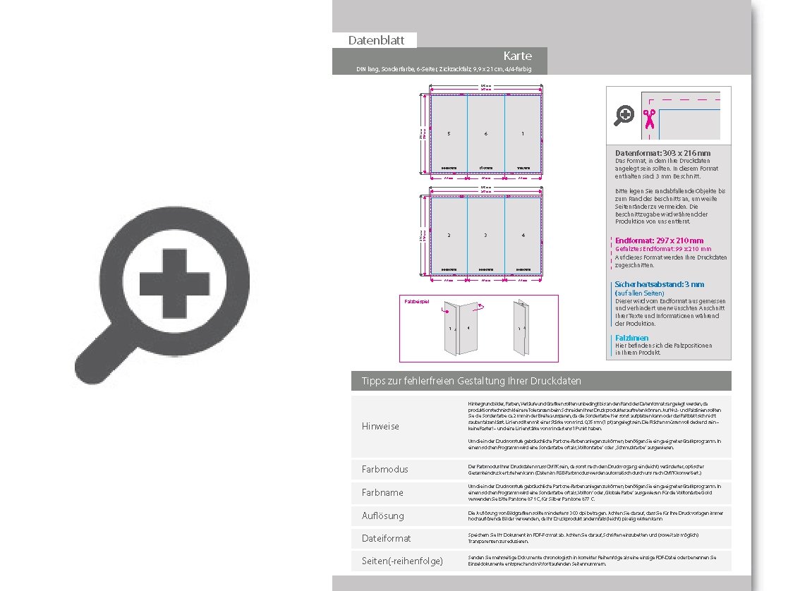 Product Bild hochzeitskarte_din_lang_6-seiter_zickzackfalz_4_4_farbig_+_sonderfarbe_gold
